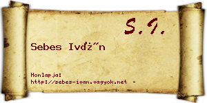 Sebes Iván névjegykártya